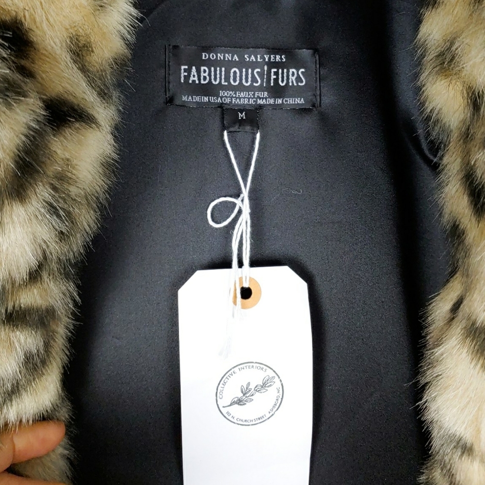~~SOLD~~~NWT-Donna Salyers Signature Leopard Faux Fur Coat - Picture 4 of 8